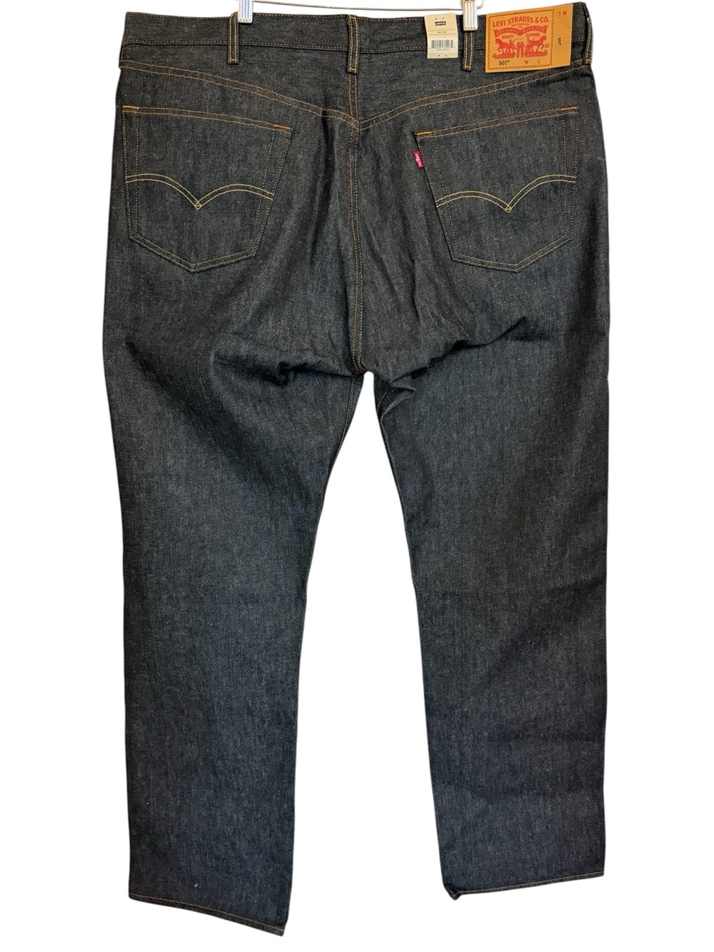 Levi’s NWT 501 Original Fit Jeans 44x34 Dark Wash Indigo Button Fly Straight Leg - Picture 3 of 12